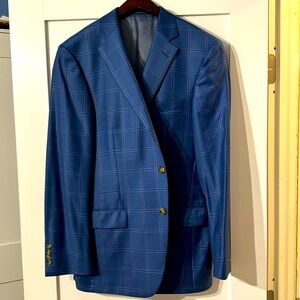 Hart Shaffner Marx Sport coat 42 Reg Blue & Gorgoeus!